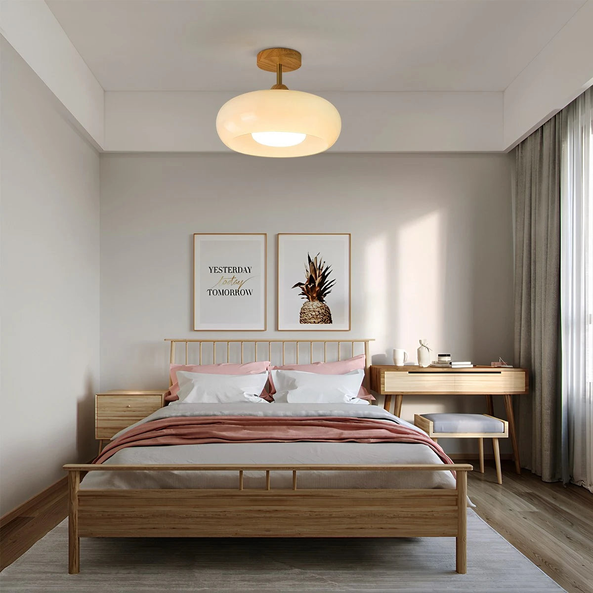 Antizer Plafonnier Retro Glass Ceiling Lamp