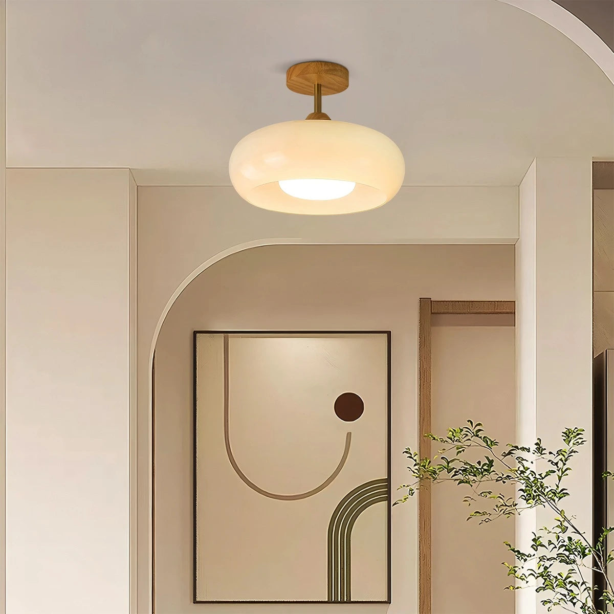 Antizer Plafonnier Retro Glass Ceiling Lamp