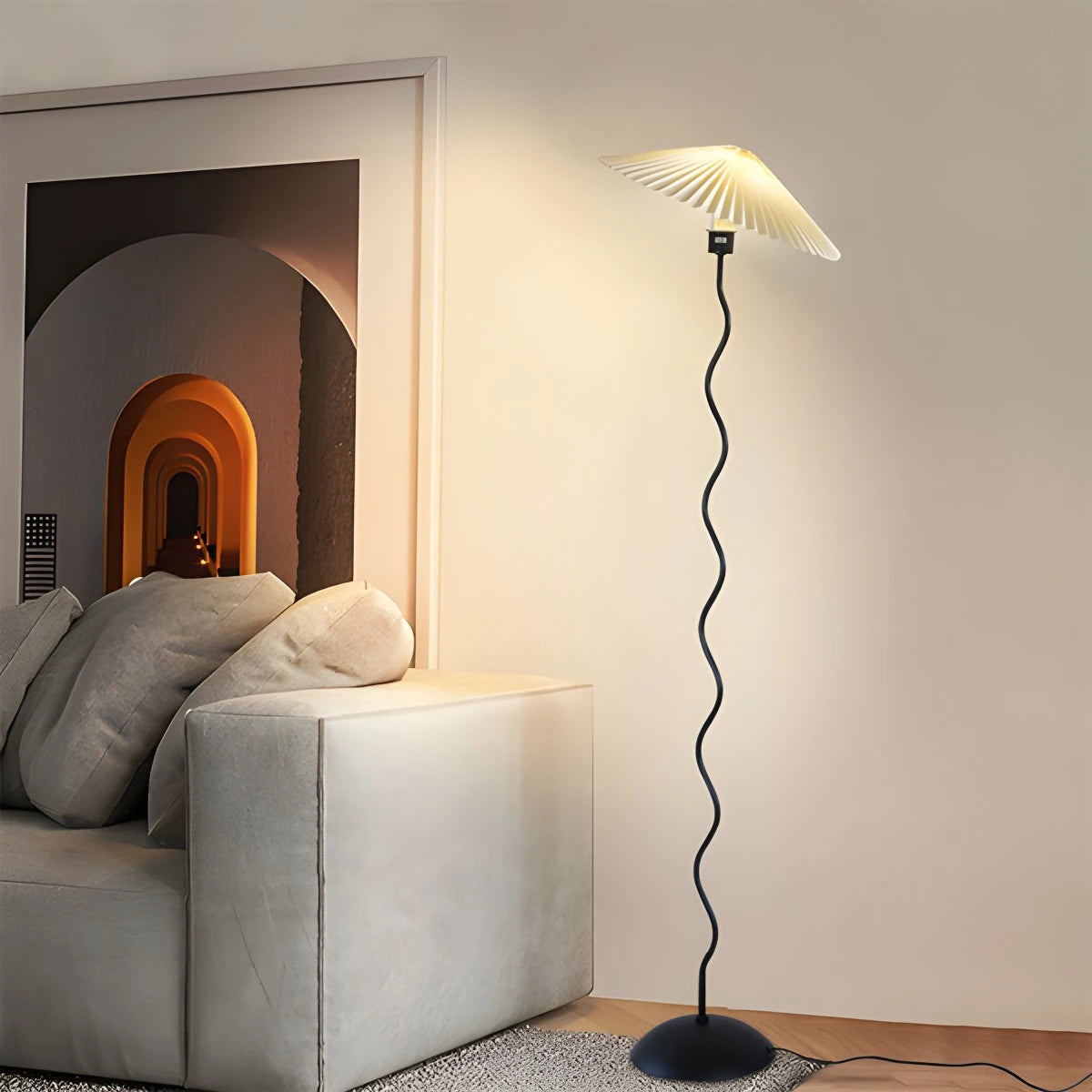 Antizer Pleated Squiggle Floor & Table Lamp