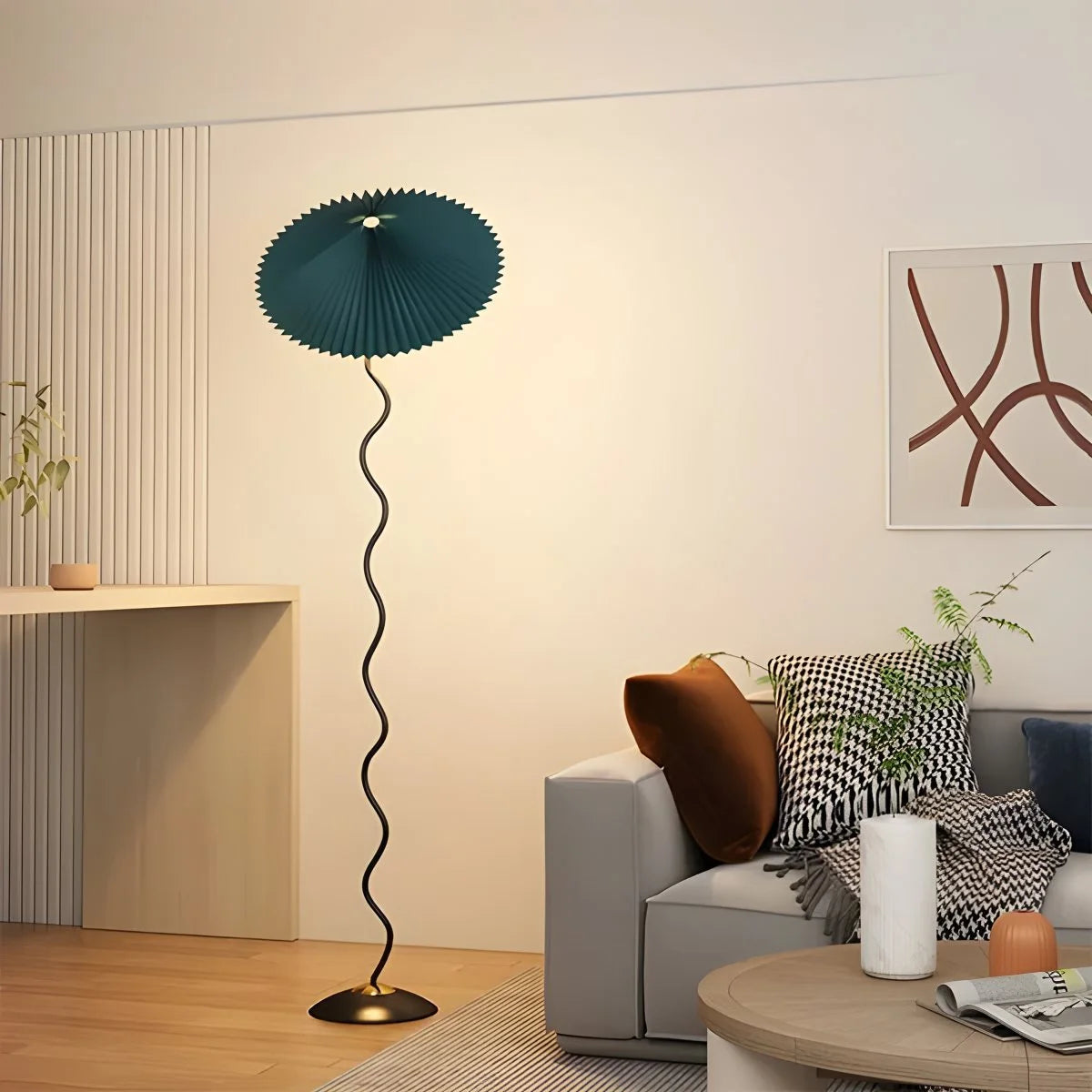 Antizer Pleated Squiggle Floor & Table Lamp