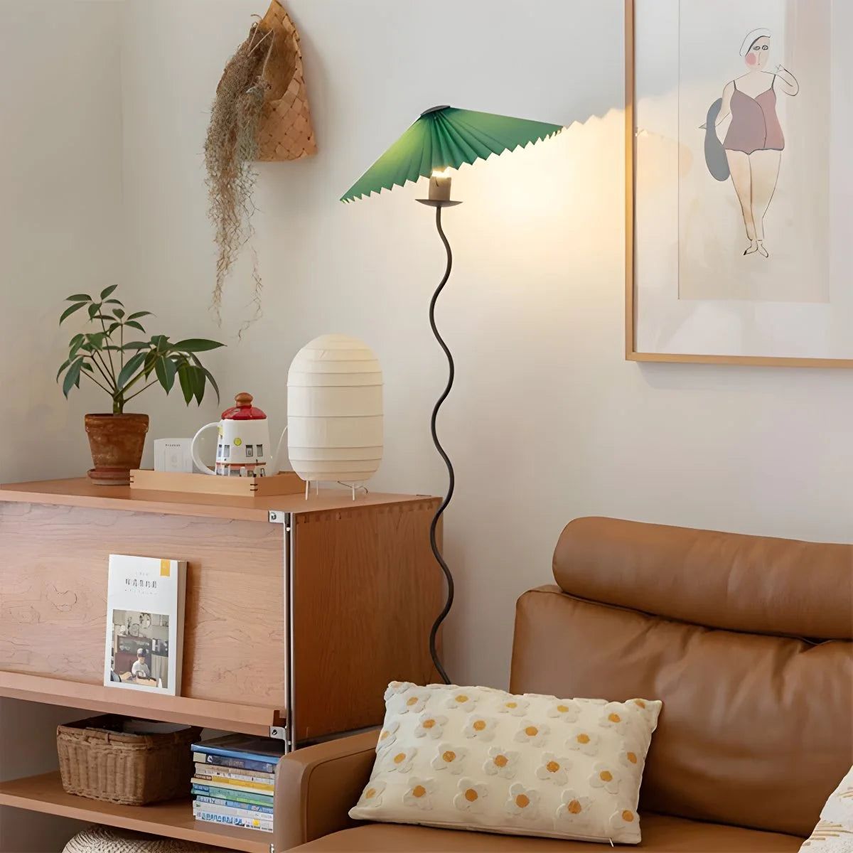 Antizer Pleated Squiggle Floor & Table Lamp