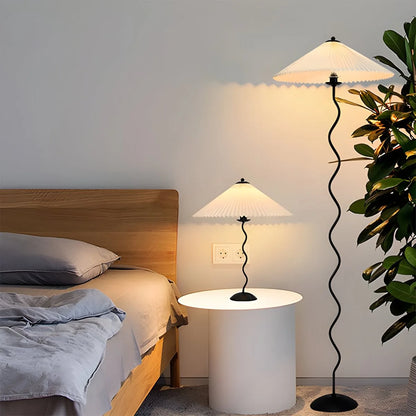 Antizer Pleated Squiggle Floor & Table Lamp