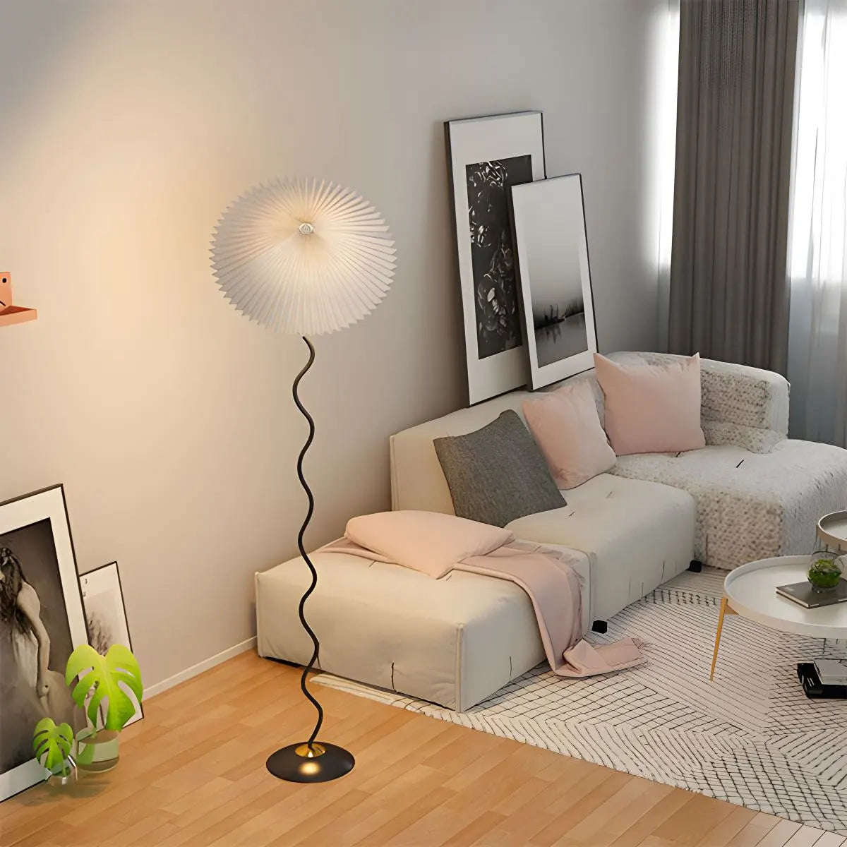 Antizer Pleated Squiggle Floor & Table Lamp