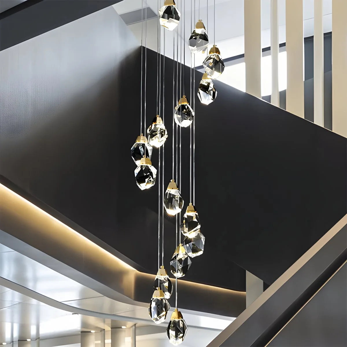 Antizer Rock Crystal Rain Chandelier for Living Room