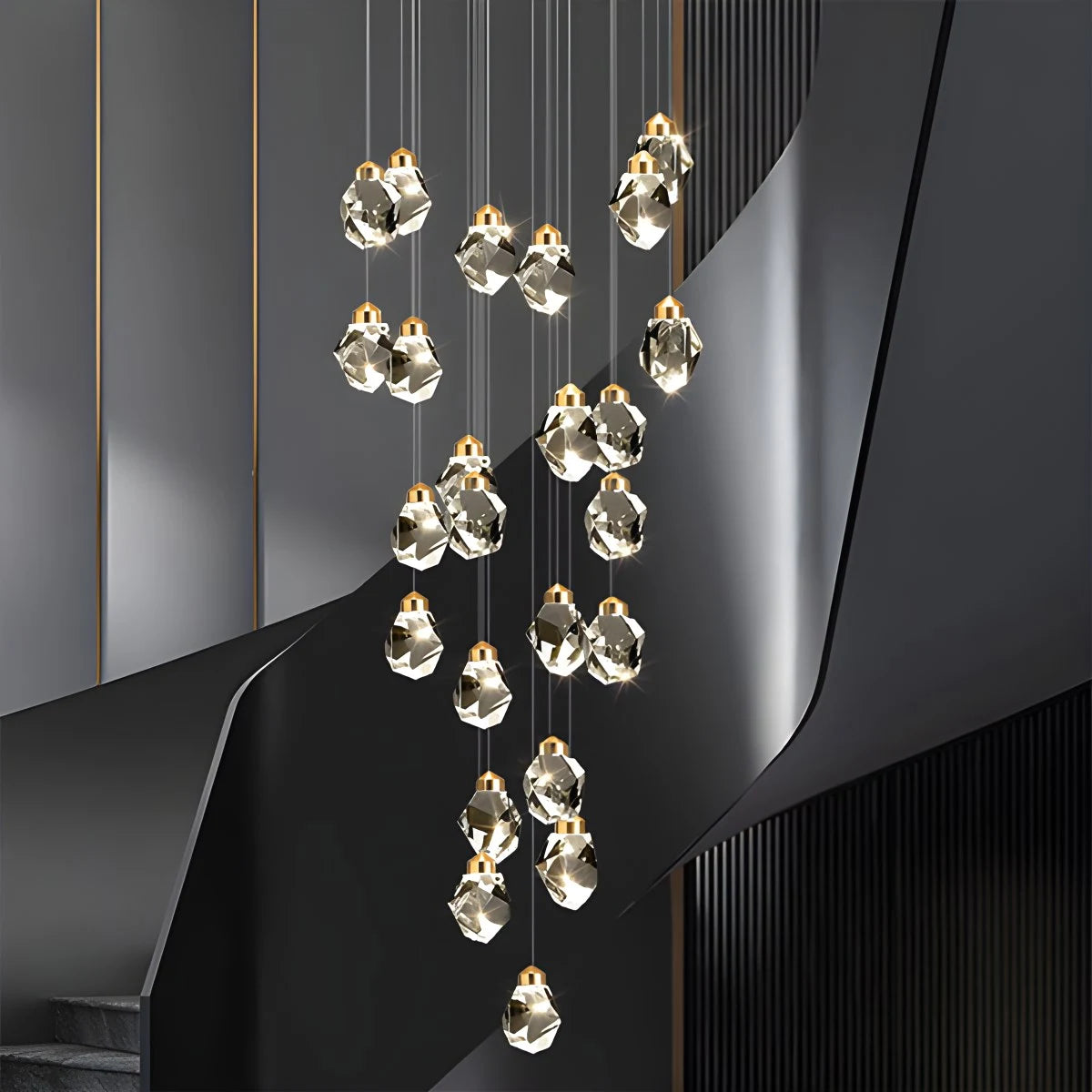 Antizer Rock Crystal Rain Chandelier for Living Room