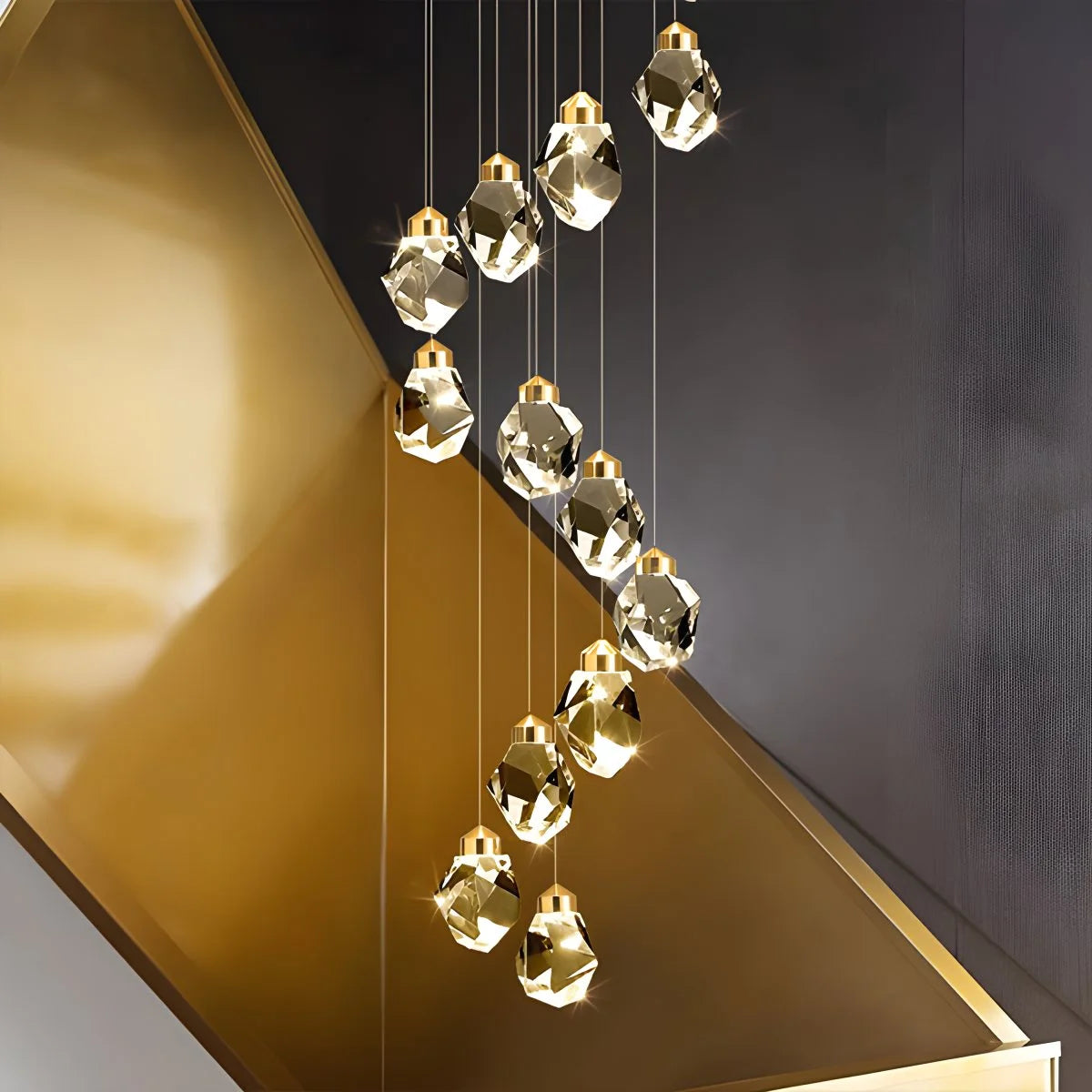 Antizer Rock Crystal Rain Chandelier for Living Room