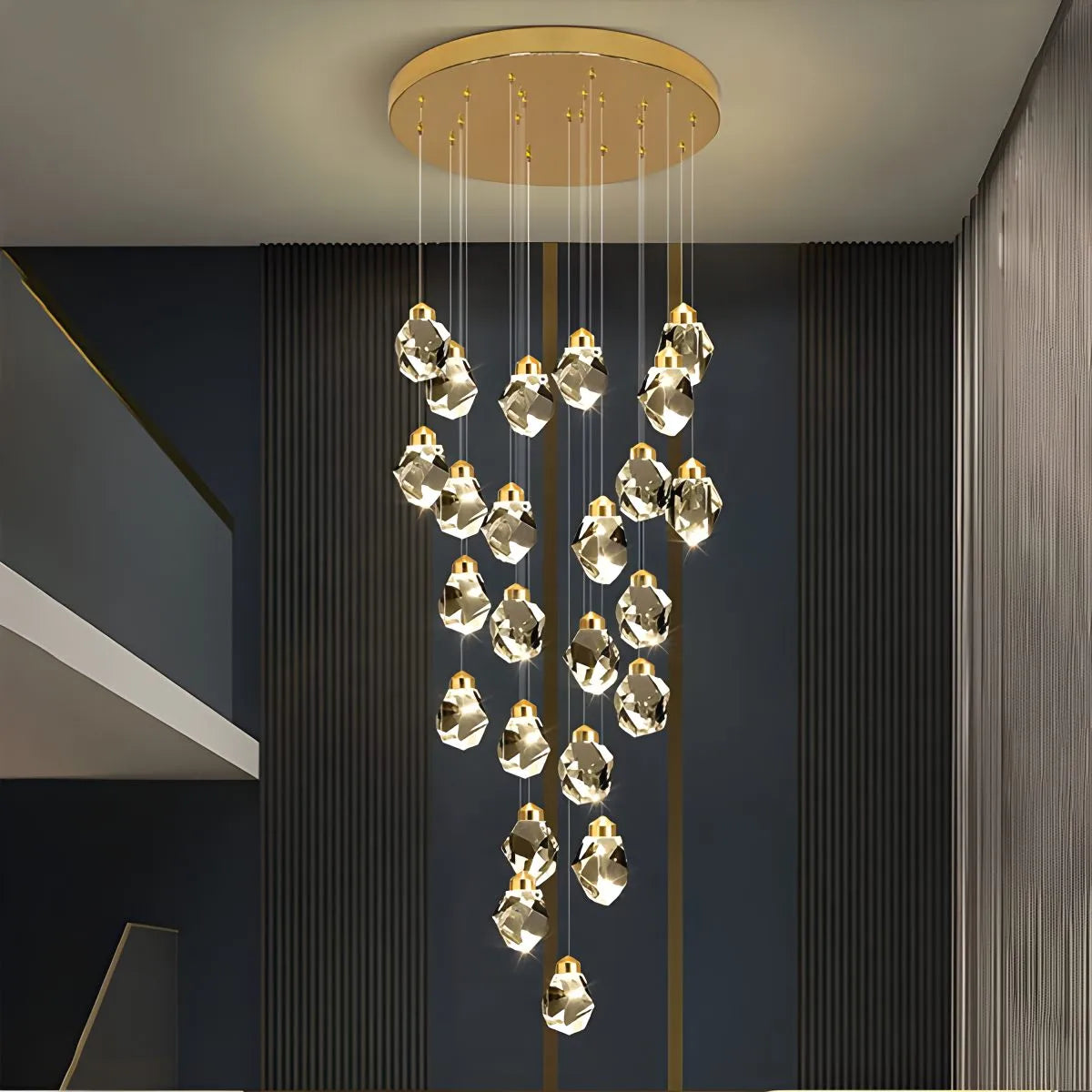 Antizer Rock Crystal Rain Chandelier for Living Room