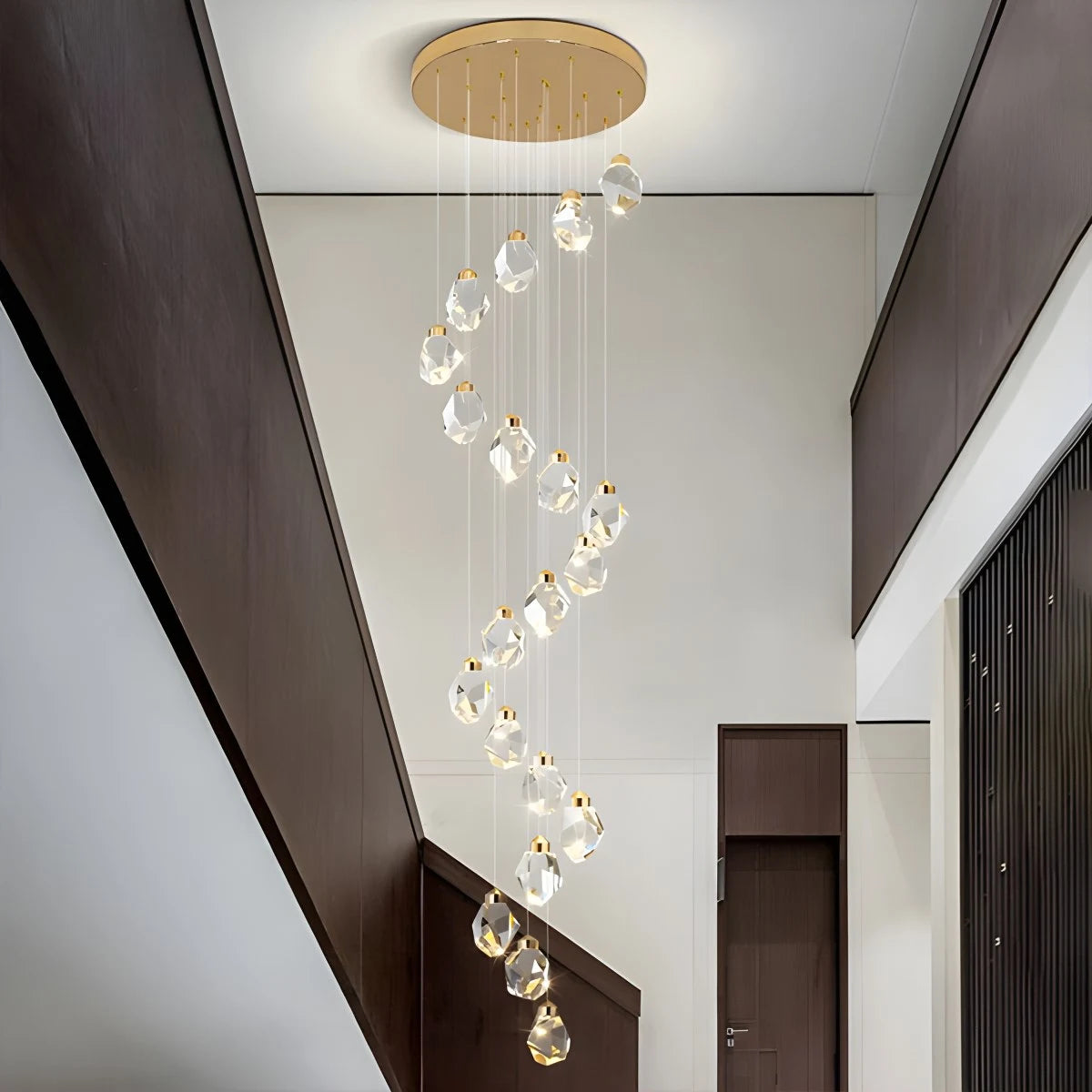 Antizer Rock Crystal Rain Chandelier for Living Room