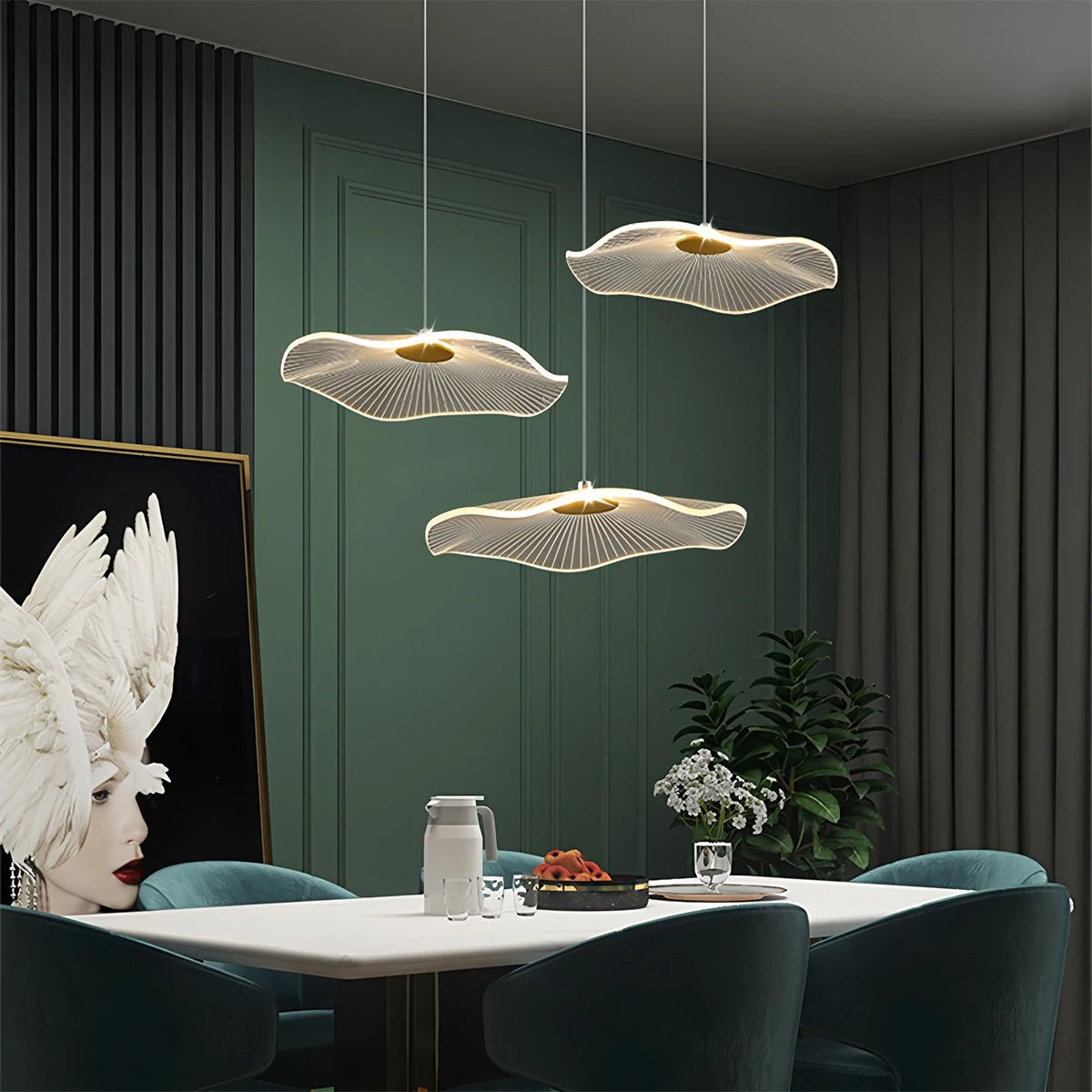 Antizer Rotasu Lotus Leaf Staircase Chandelier