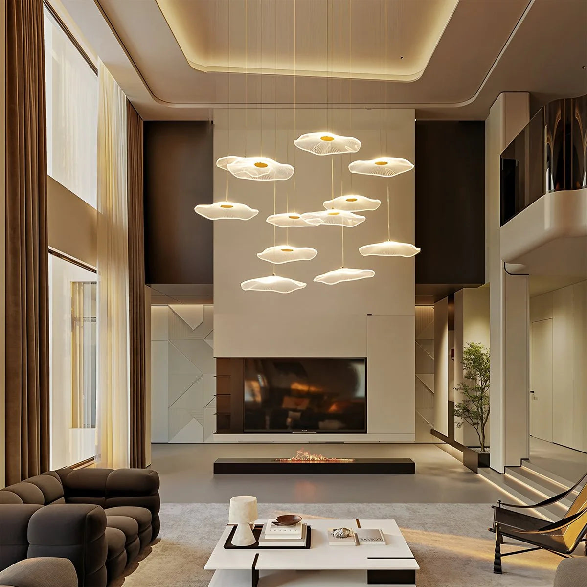 Antizer Rotasu Lotus Leaf Staircase Chandelier