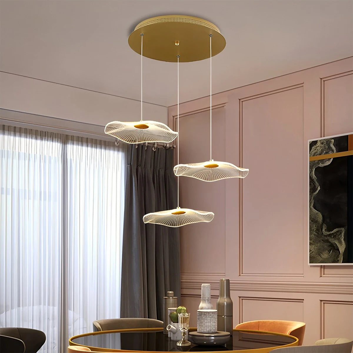 Antizer Rotasu Lotus Leaf Staircase Chandelier