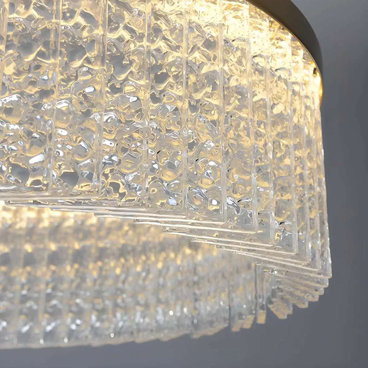 Antizer Round Halo Crystal Chandelier for Living Room