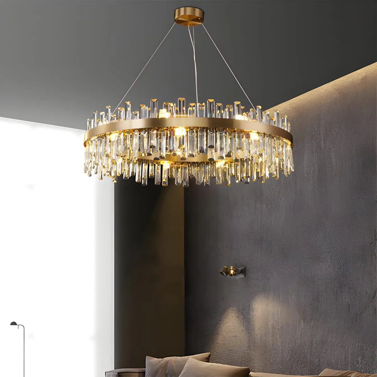 Antizer Round Oval Crystal Chandelier