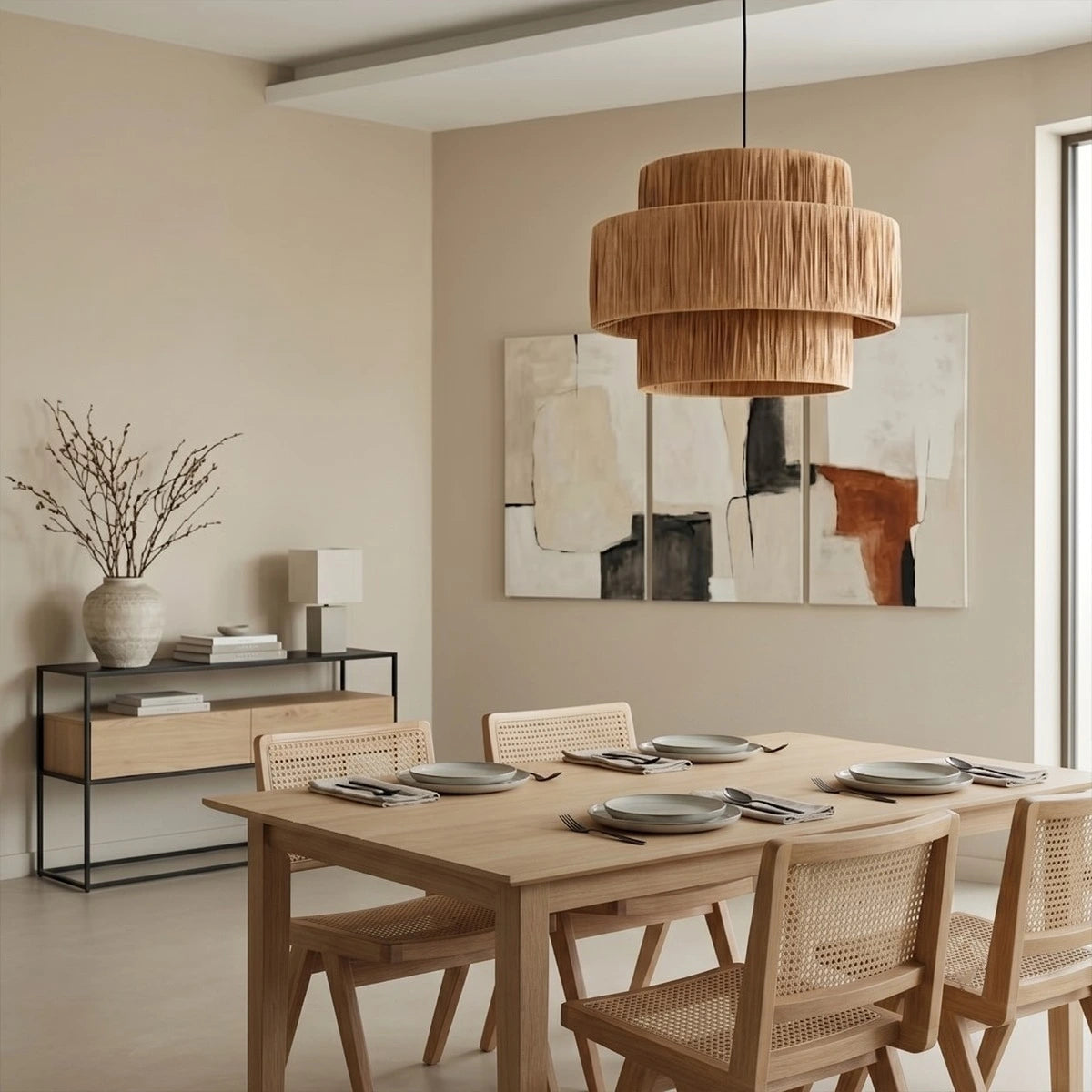 Antizer Rustic Paper Streamer Pendant Light