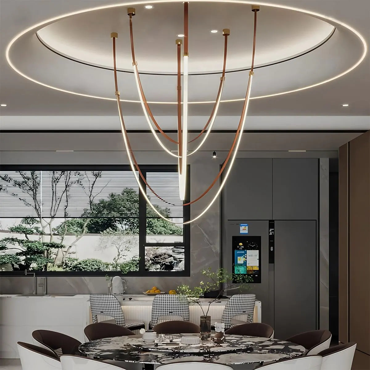 Antizer Shalom Leather Chandelier for Staircase