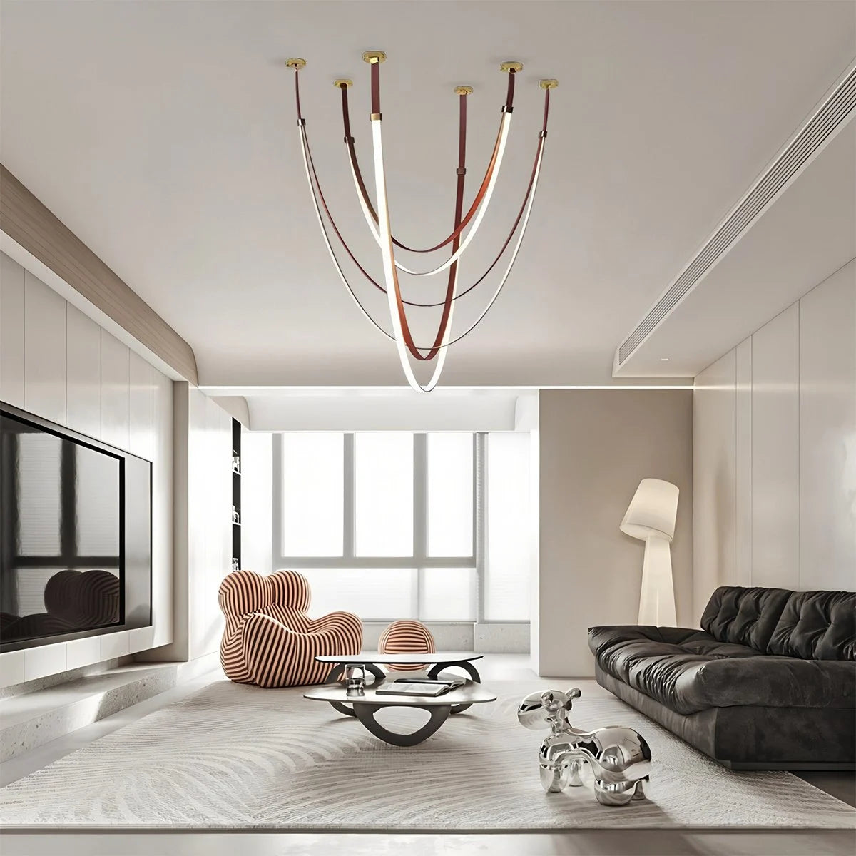 Antizer Shalom Leather Chandelier for Staircase