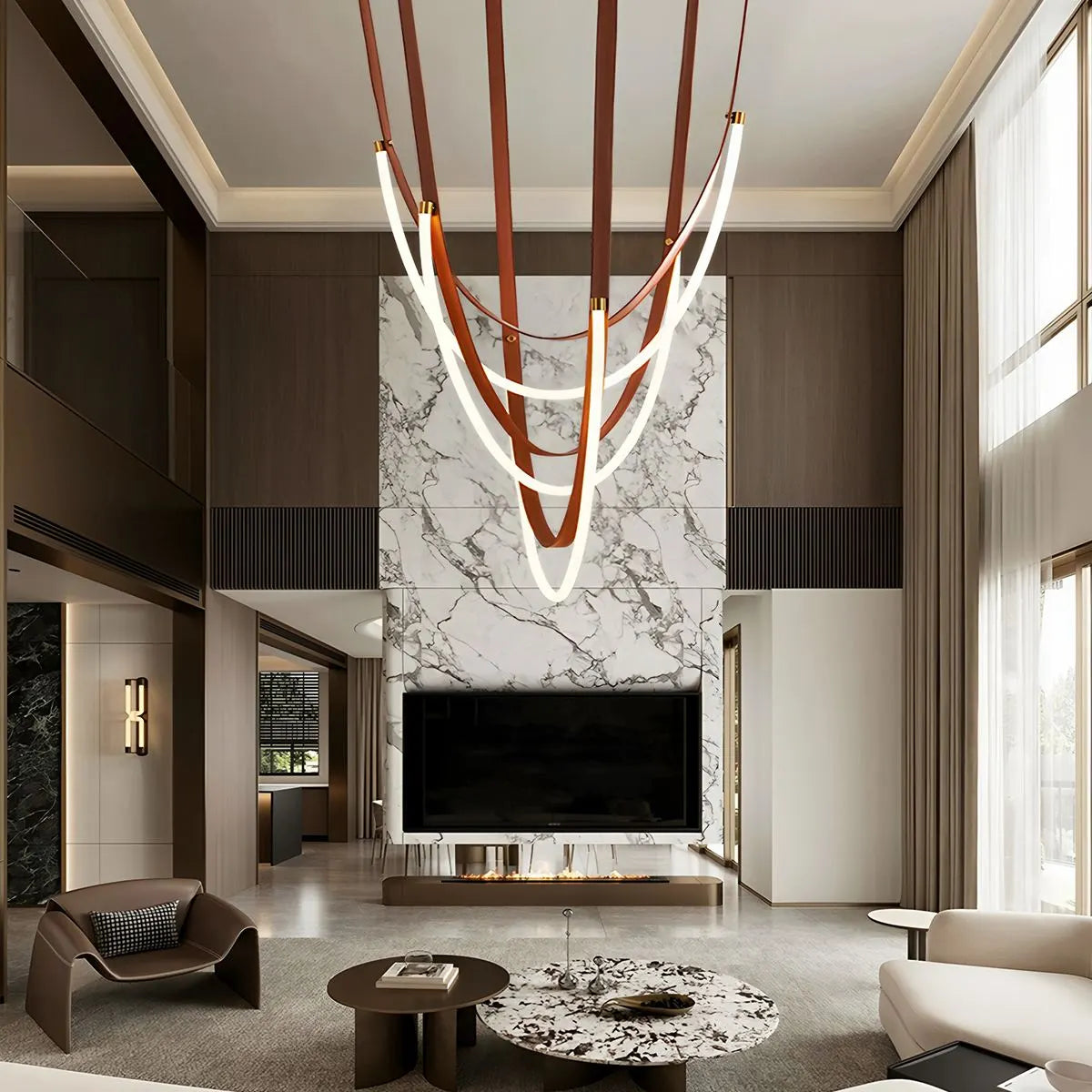 Antizer Shalom Leather Chandelier for Staircase