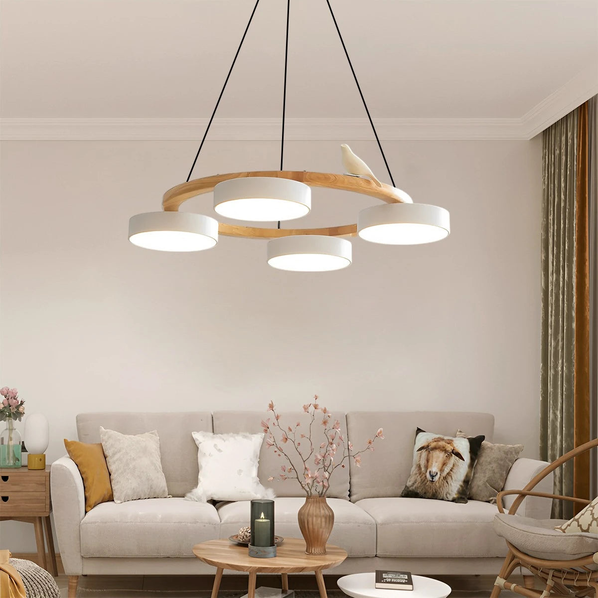 Antizer Sienna Bird Round Chandelier for Living Room