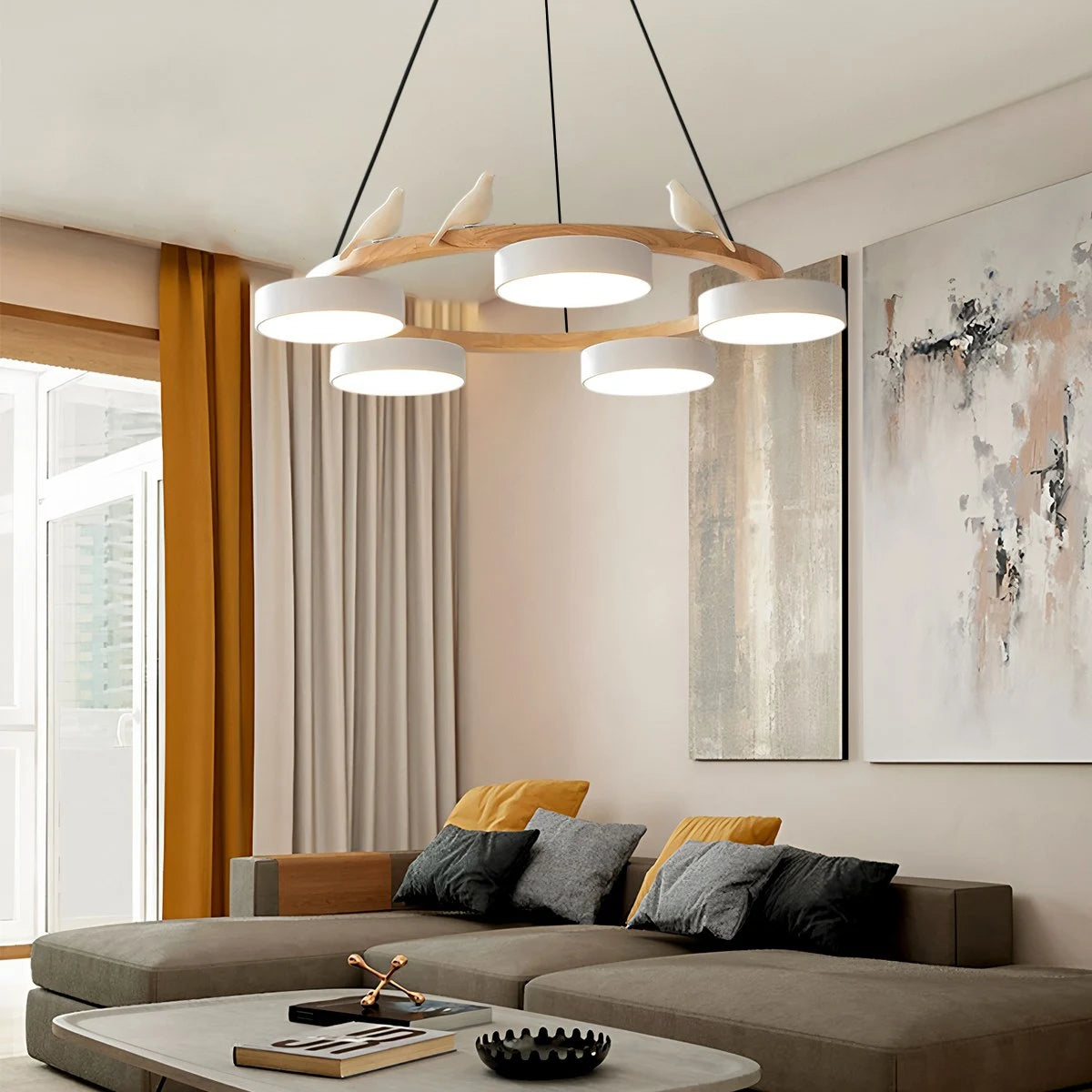 Antizer Sienna Bird Round Chandelier for Living Room