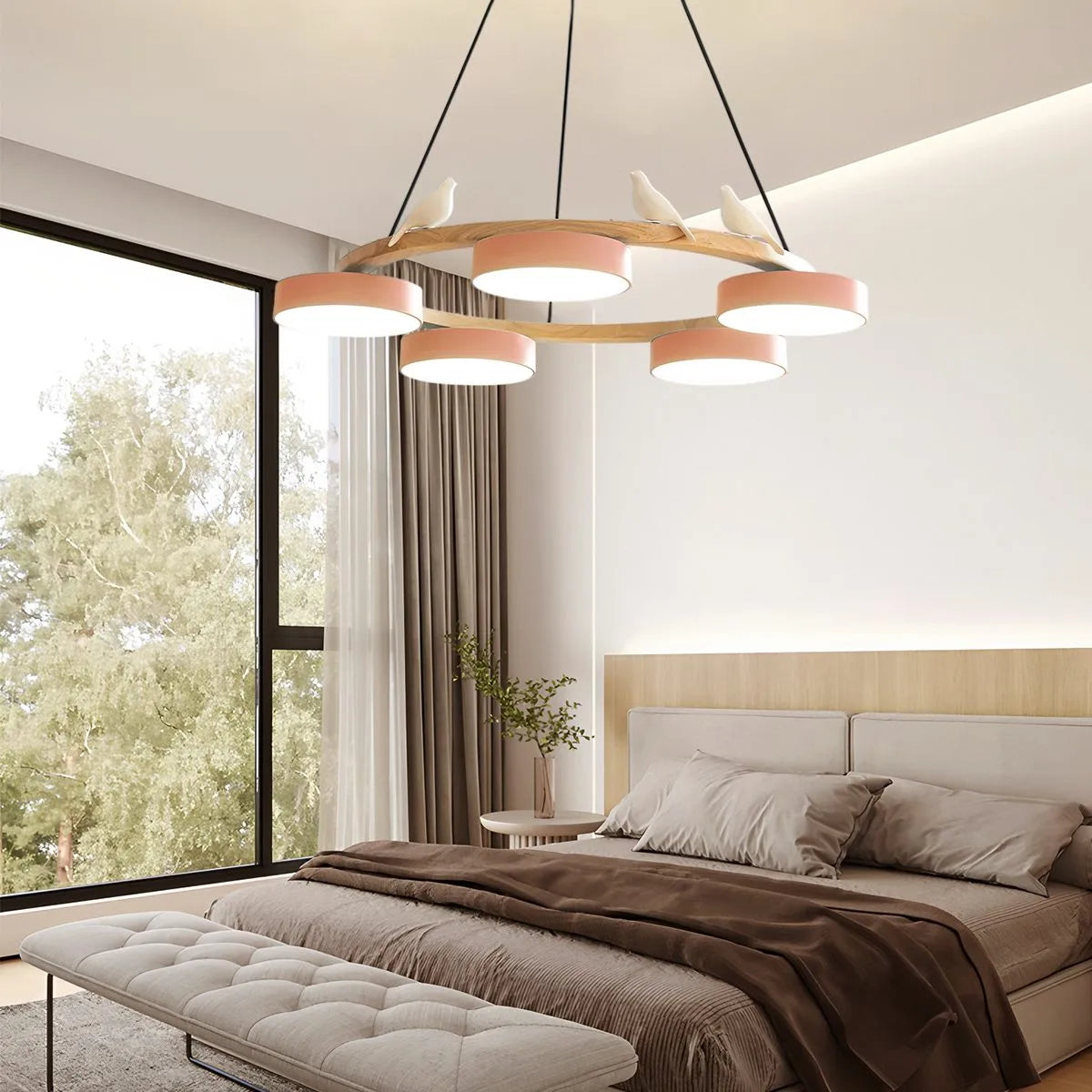 Antizer Sienna Bird Round Chandelier for Living Room