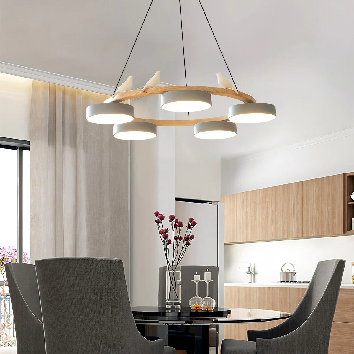 Antizer Sienna Bird Round Chandelier for Living Room
