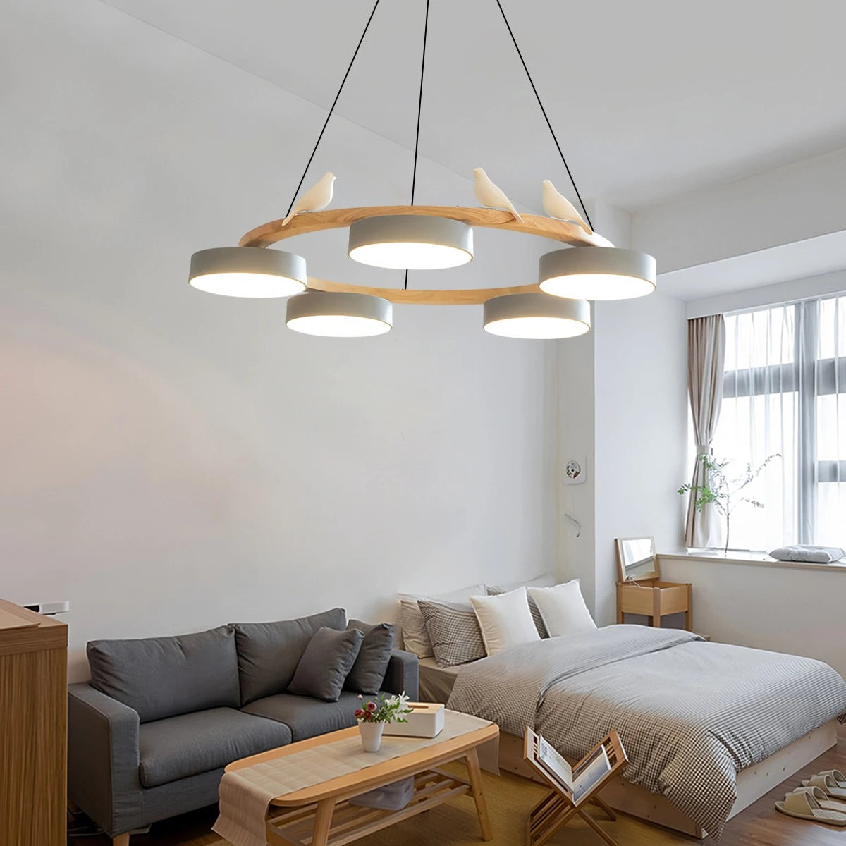 Antizer Sienna Bird Round Chandelier for Living Room