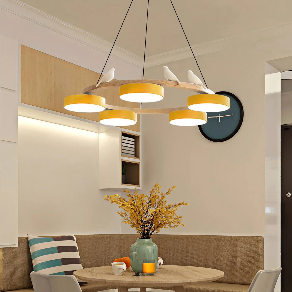 Antizer Sienna Bird Round Chandelier for Living Room