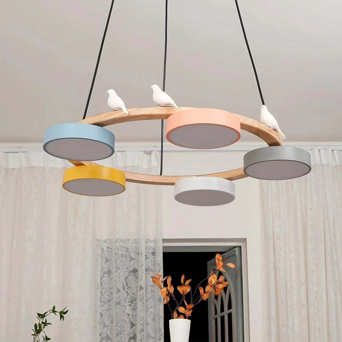 Antizer Sienna Bird Round Chandelier for Living Room