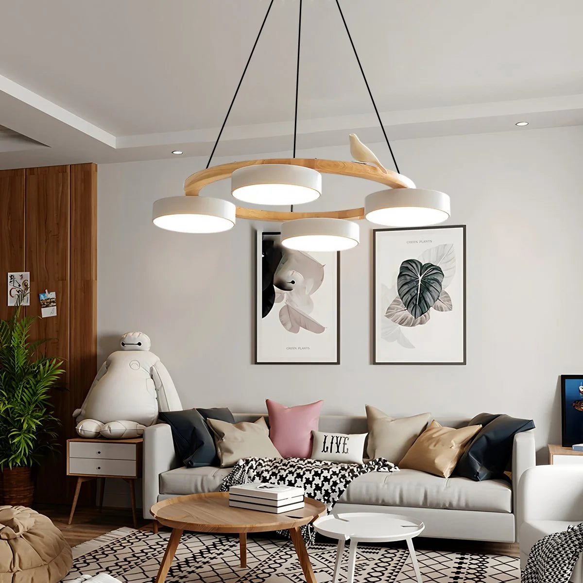 Antizer Sienna Bird Round Chandelier for Living Room