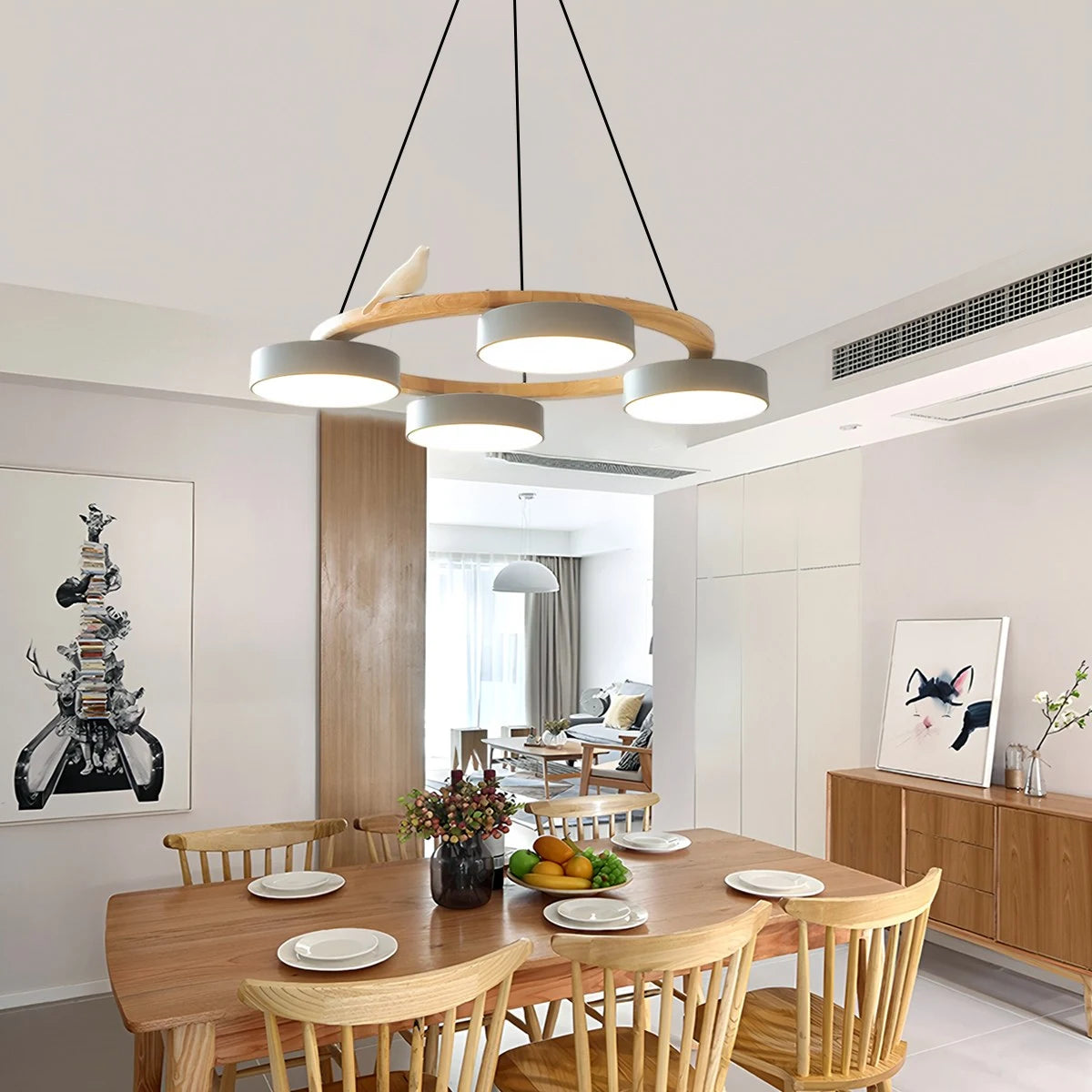 Antizer Sienna Bird Round Chandelier for Living Room