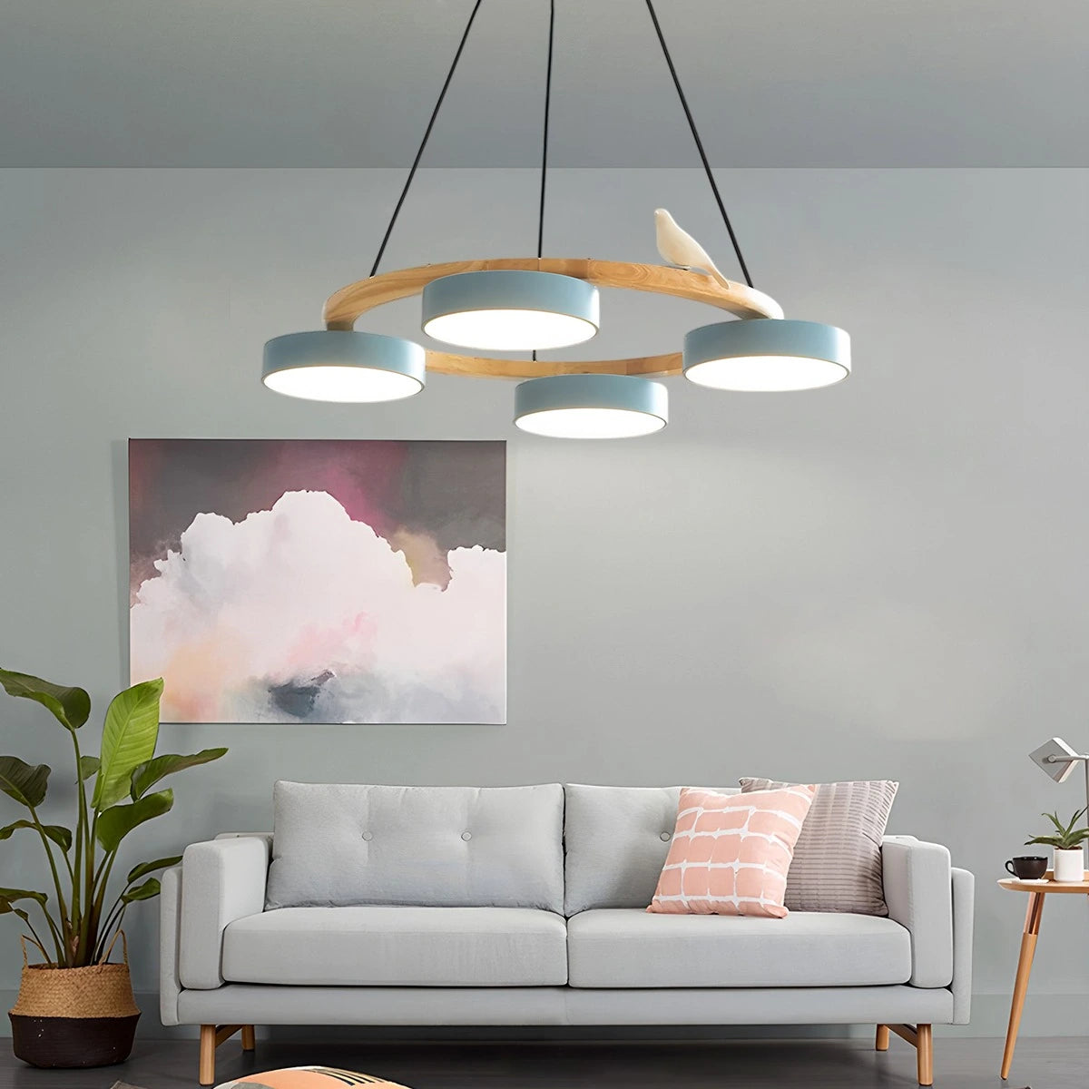 Antizer Sienna Bird Round Chandelier for Living Room