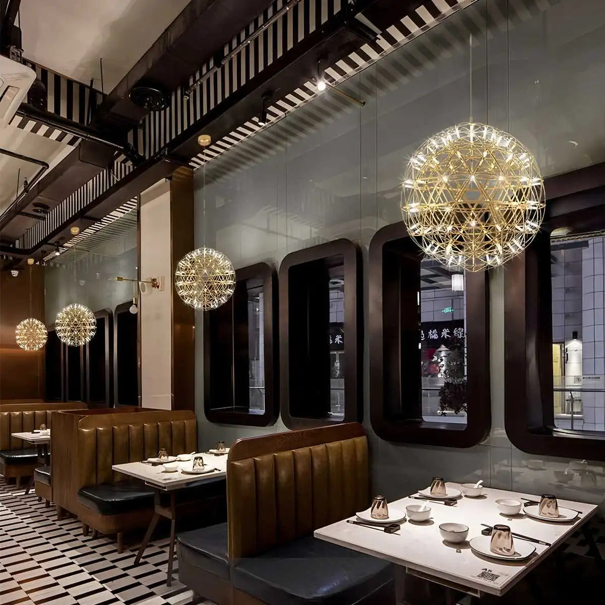 Antizer Silver Fire Ball Pendant Light for Dining Room