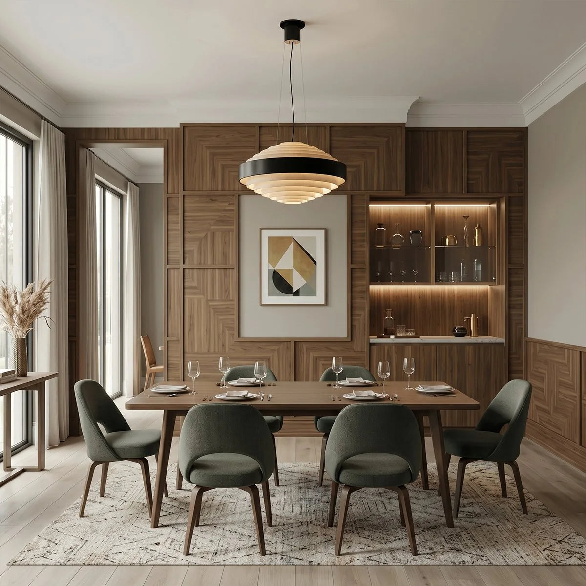 Antizer Simple Geometric Tiered Pendant Light