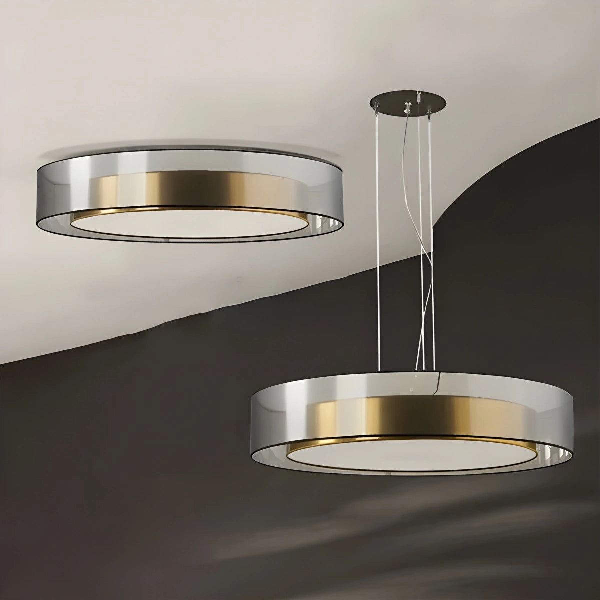 Antizer Simple Round LED Copper Pendant Light Ceiling Lamp