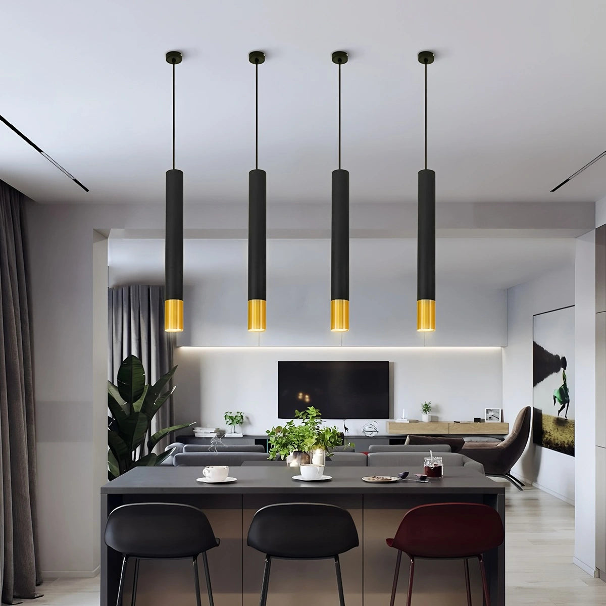 Antizer Stark Long Tube Pendant Light for Bedroom