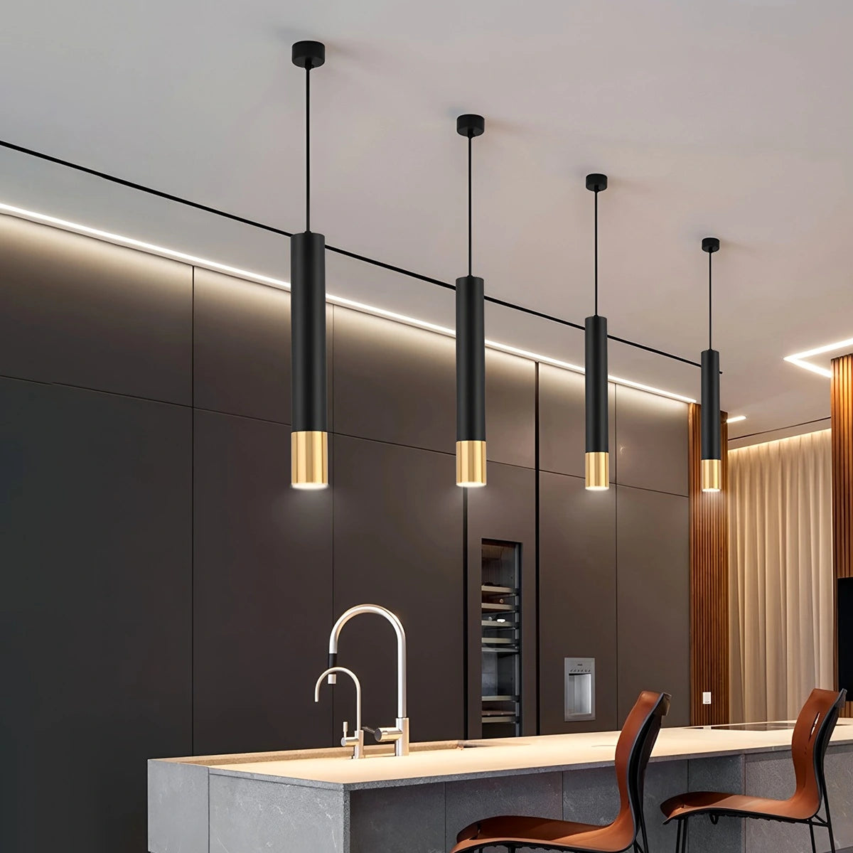Antizer Stark Long Tube Pendant Light for Bedroom