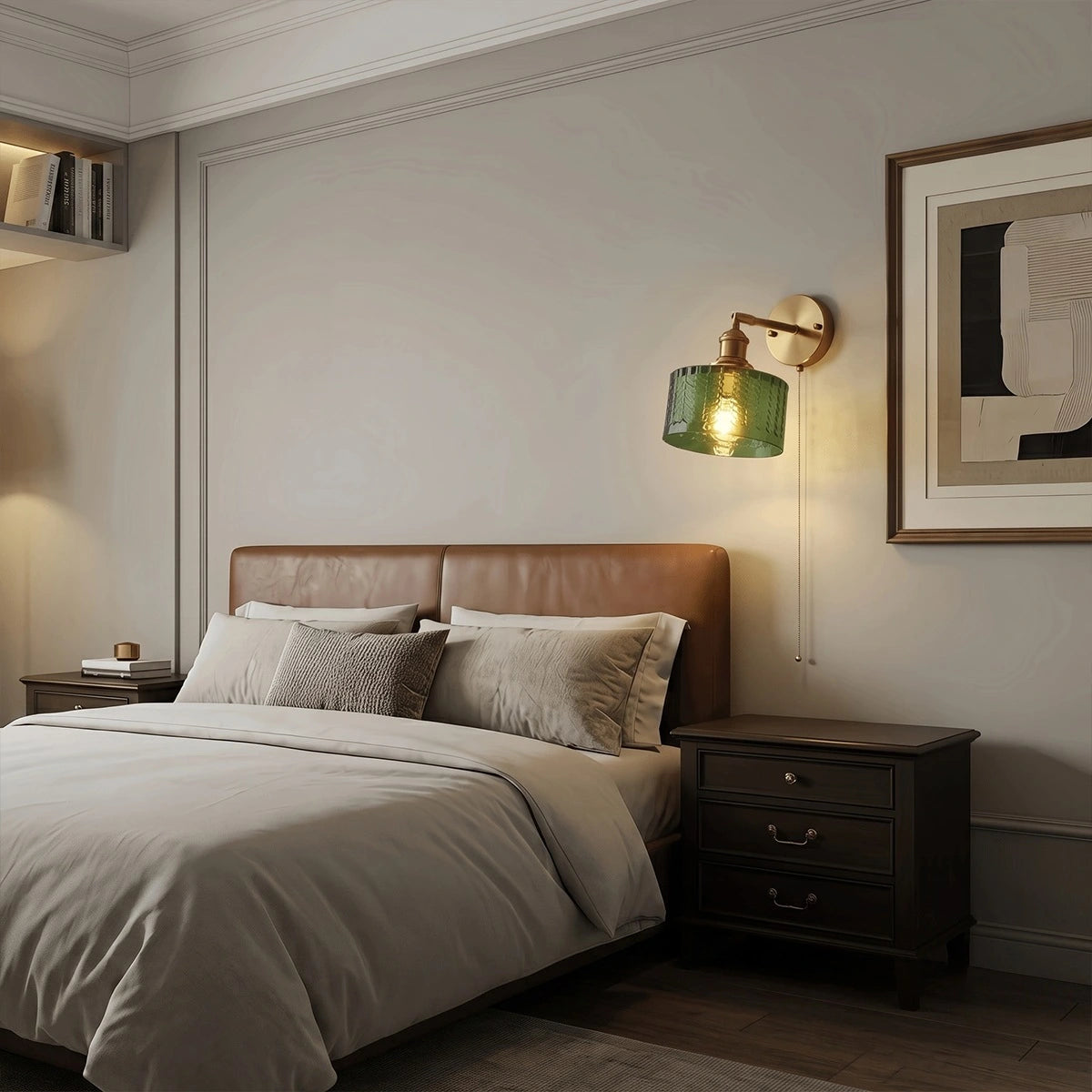 Antizer Vintage Glass Brass Wall Lamp