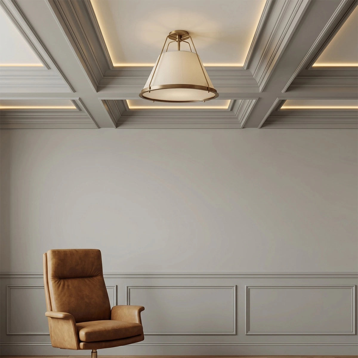Antizer Vintage Metal Linen Tapered Ceiling Light