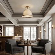 Antizer Vintage Metal Linen Tapered Ceiling Light