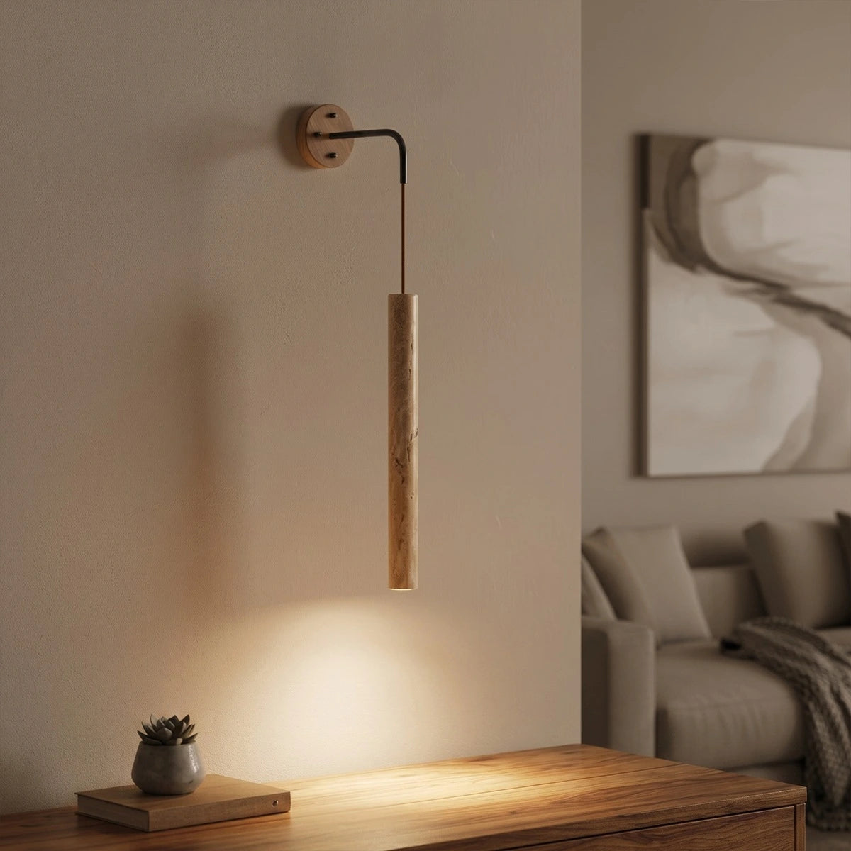 Antizer Vintage Yellow Travertine Wall Lamp