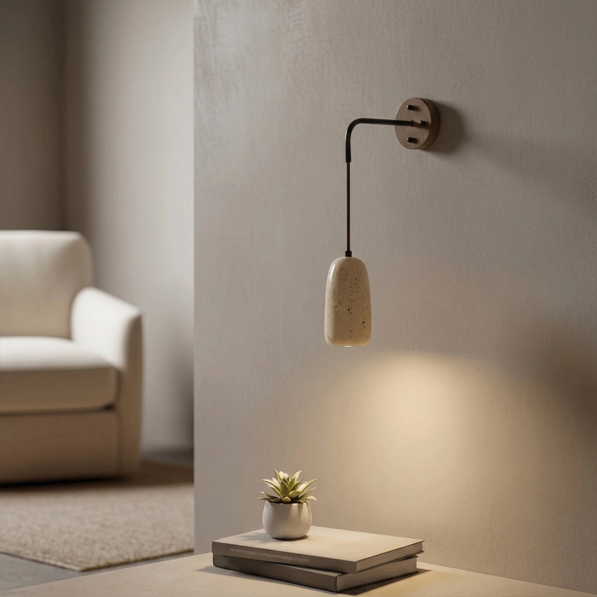 Antizer Vintage Yellow Travertine Wall Lamp