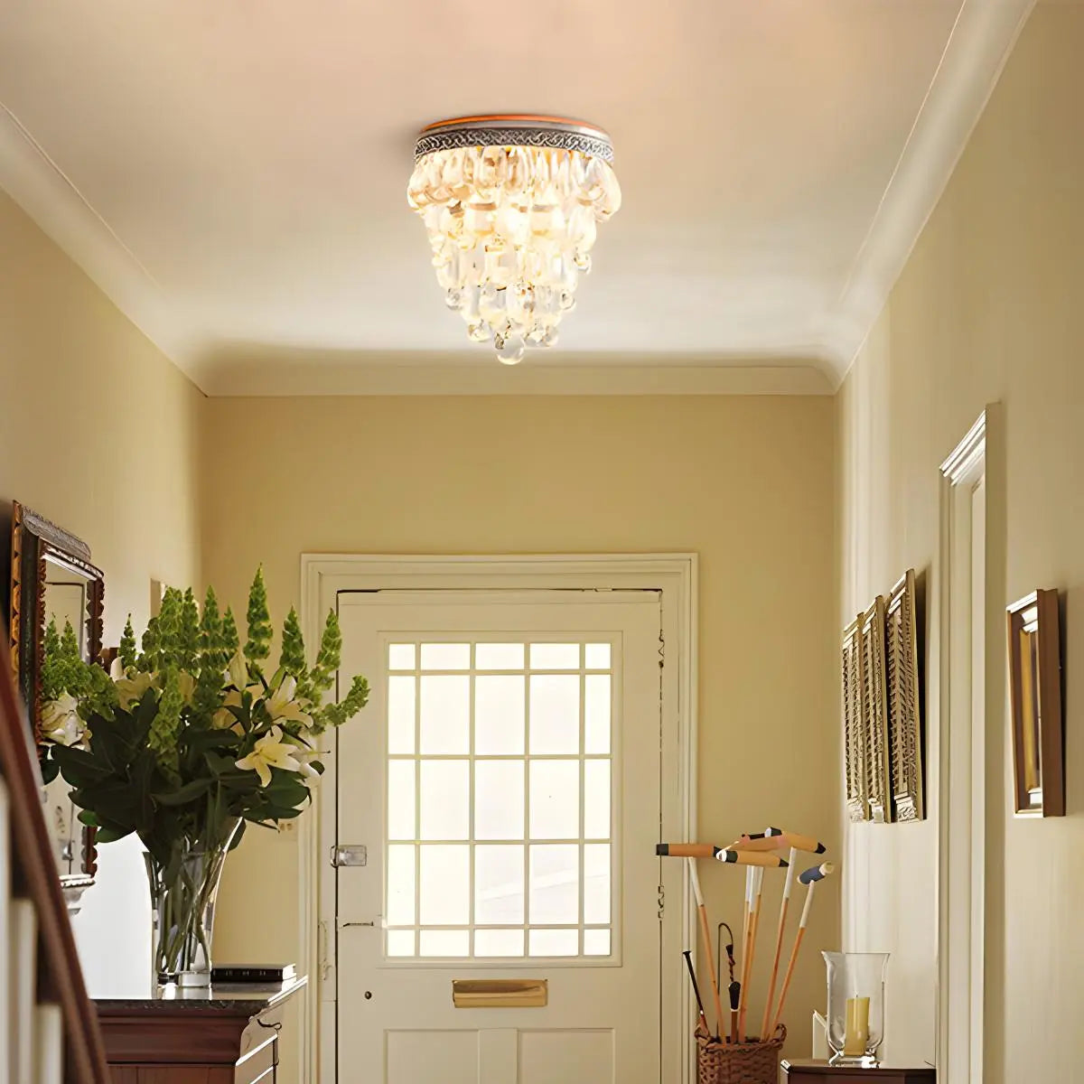 Antizer Vintage Crystal Pendent Light for Living Room