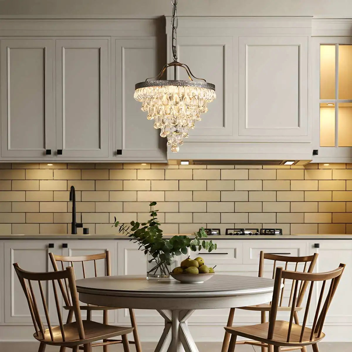 Antizer Vintage Crystal Pendent Light for Living Room