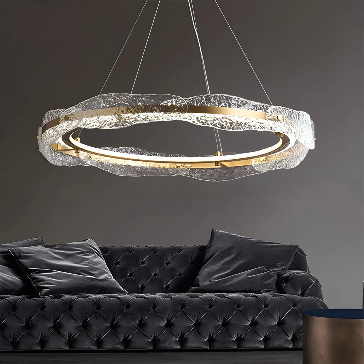 Antizer Water Pattern Glass Chandelier for Living Room