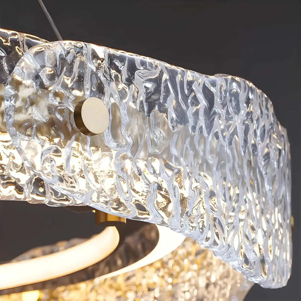 Antizer Water Pattern Glass Chandelier for Living Room