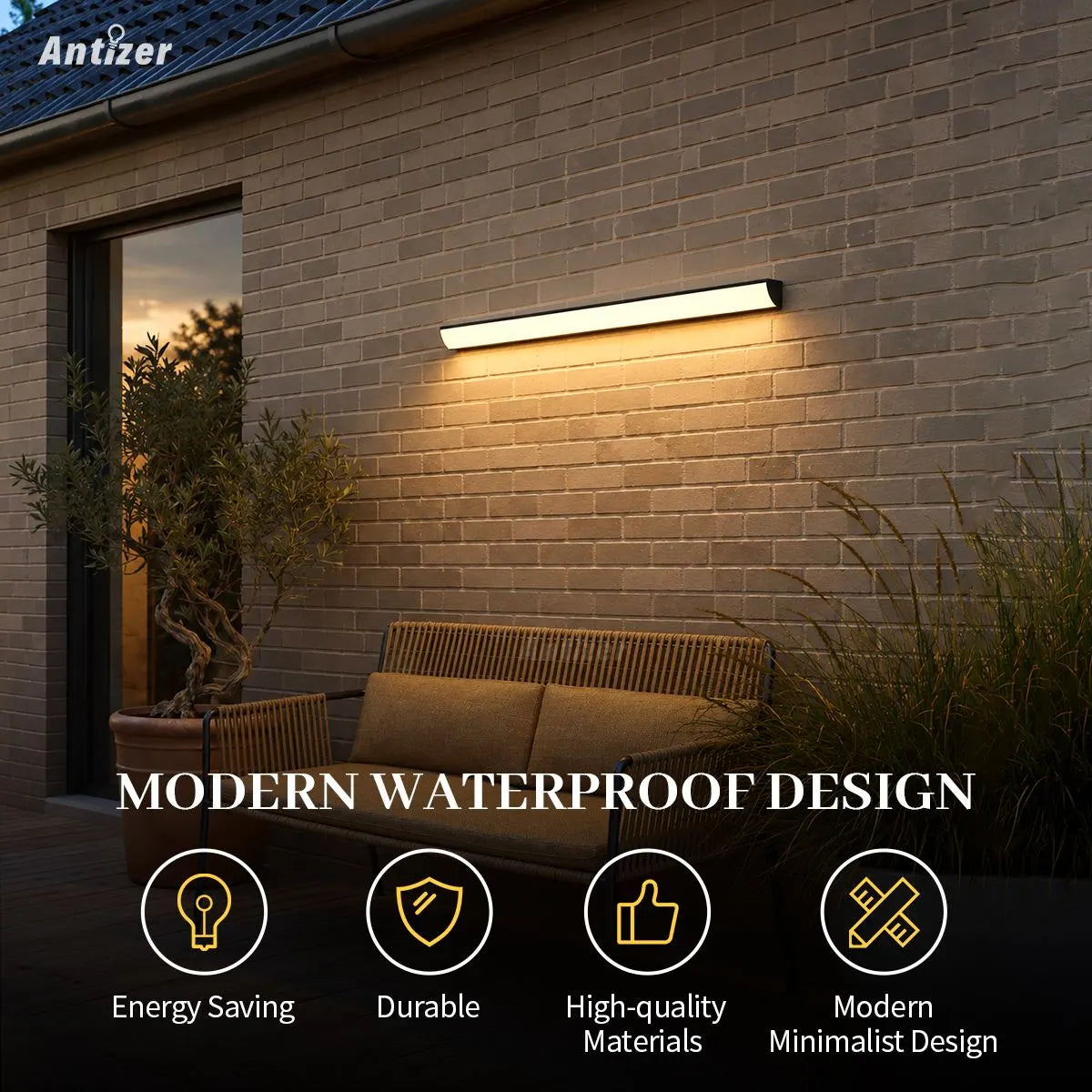 Lámpara de pared exterior impermeable Antizer