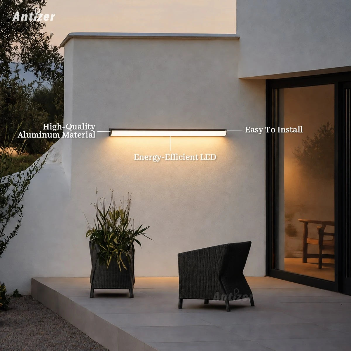 Lámpara de pared exterior impermeable Antizer