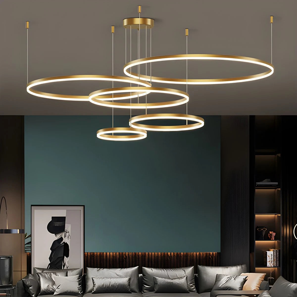 Antizer Modern Wireless Ring Chandelier Ceiling Lamp