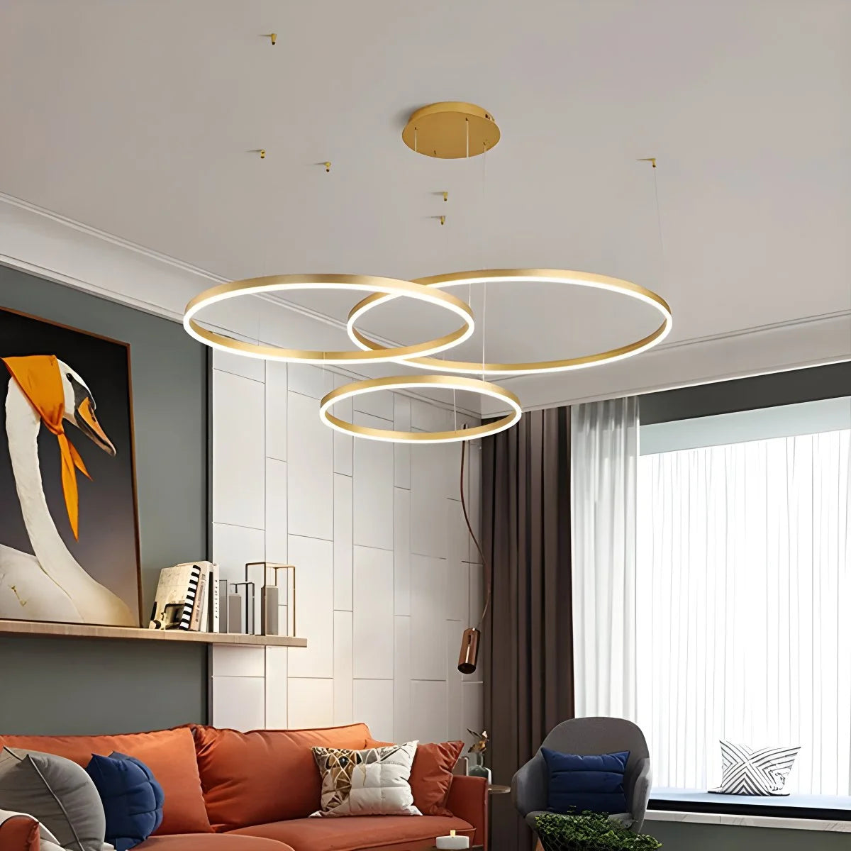 Antizer Modern Wireless Ring Chandelier Ceiling Lamp