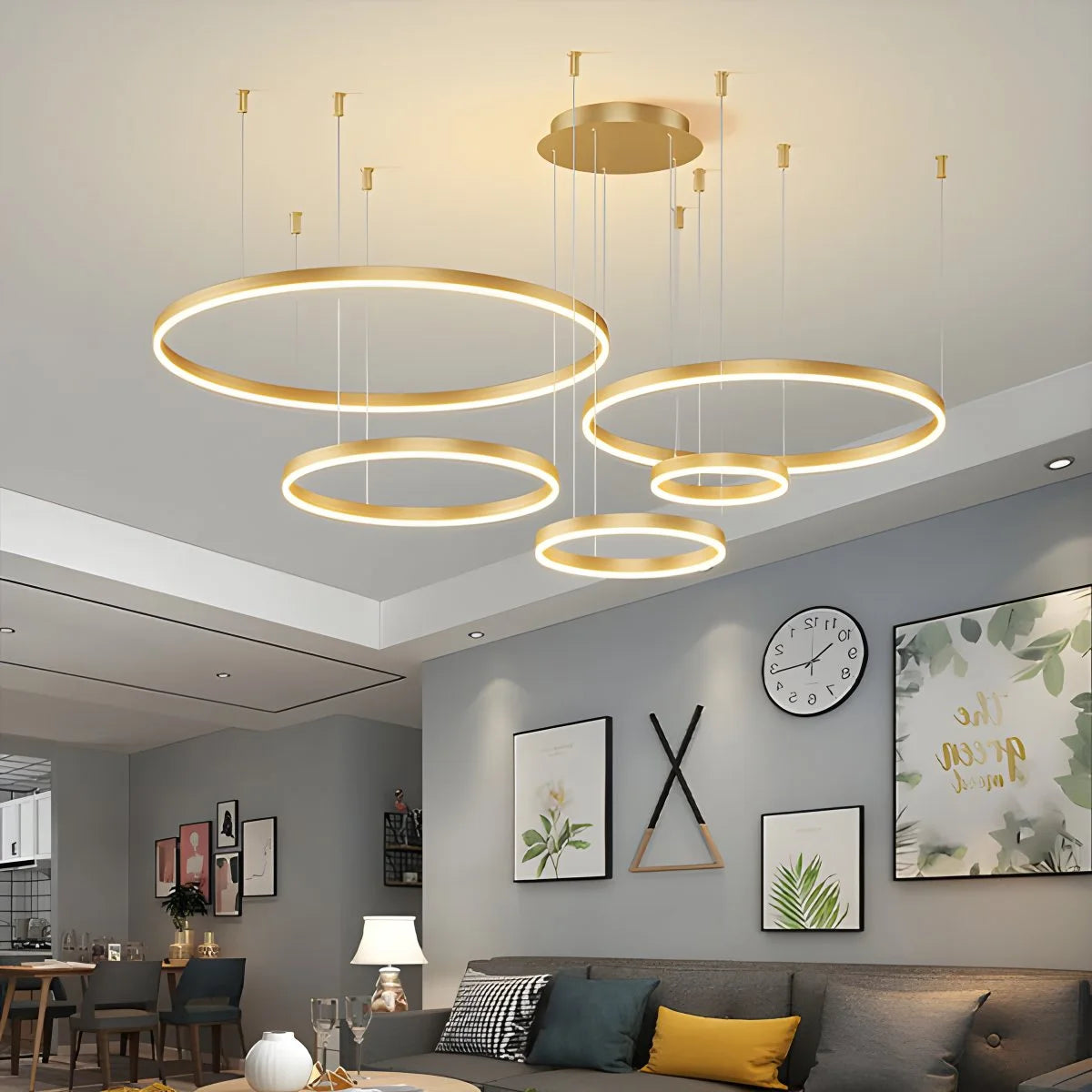 Antizer Modern Wireless Ring Chandelier Ceiling Lamp